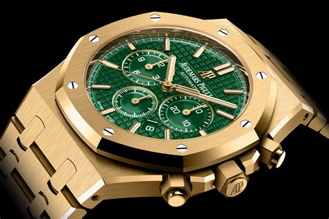 audemars piguet gold green dial|audemars royal oak green.